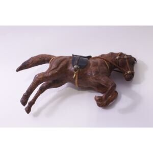 Brown Horse, Leather Figurine, Jump Pose, Decorative, Animal, ~ 251222-WH 880